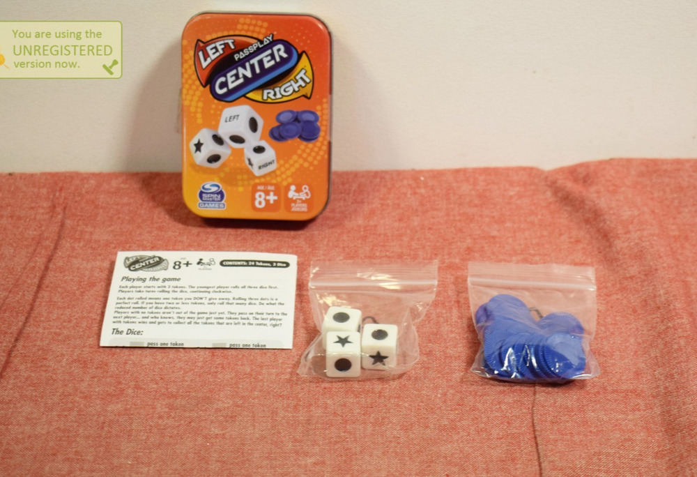 Spin Master Games Left Center Right Tin Dice Game